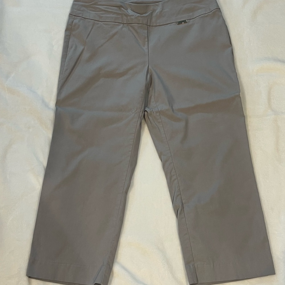 INC International Concepts Gray Cropped Straight-Leg Pants